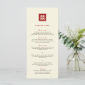 Menu Carré classique double bonheur Mariage chinois (Debout devant)