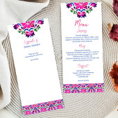 Menu Carreaux de Talavera mexicain bleu rose