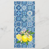 Menu Carreaux Méditerranéens et Citrons (Dos)