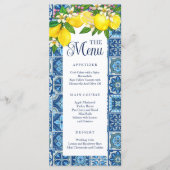 Menu Carreaux Méditerranéens et Citrons (Devant)