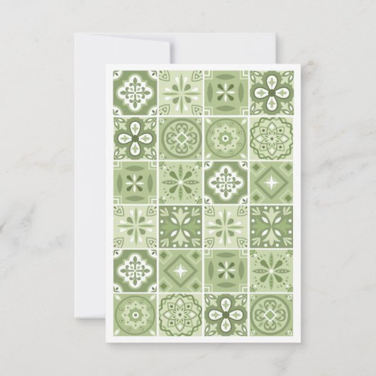 Menu Carreaux verts espagnols (Dos)