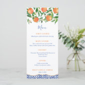 Menu Carrelage bleu classique Wedding shower Citrus Ora (Debout devant)