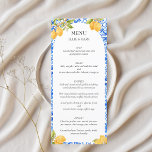 Menu Carrelage méditerranéen Citron Italie Côte amalfit<br><div class="desc">Améliorez votre expérience culinaire avec notre menu personnalisé "She Found Her Main Squeeze". Plongez vos invités dans le charme vibrant des carreaux méditerranéens et l'allure rafraîchissante des citrons, préparant la scène pour une célébration remplie d'amour, de rires et de délicieux délices. Chaque menu est décoré avec un design enchanteur inspiré...</div>