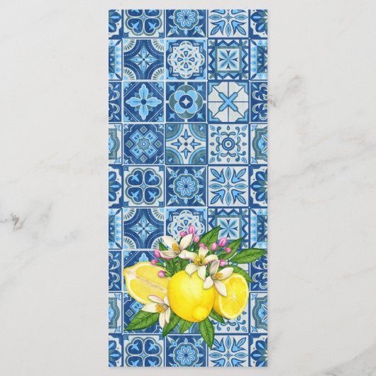 Menu Carrelage Méditerranéen et Citrons (Dos)