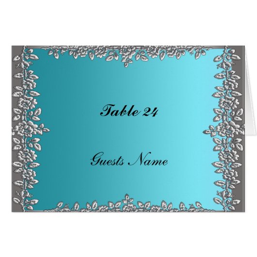 Menu Carte de Placement de Table Sarcelle (Devant horizontal)