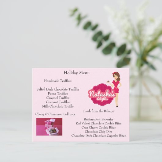 Menu Carte postale (Debout devant)