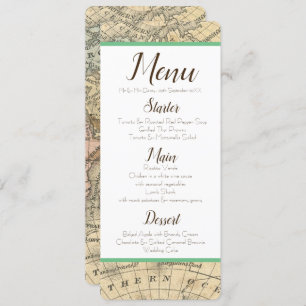 Menu Carte vintage