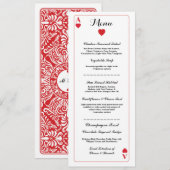 Menu Cartes à jouer Réception de mariage As de cœu (Devant / Derrière)