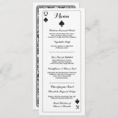 Menu Cartes de Réception de Mariage As de Pique (Devant / Derrière)