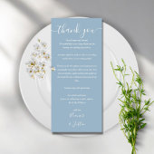 Menu Carton de table remerciement Dusty Blue pour récep