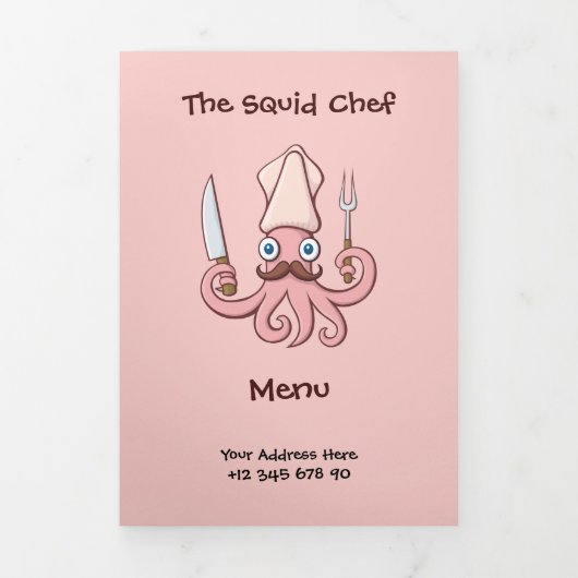 Menu Cartoon Chef Squid (Page de couverture)