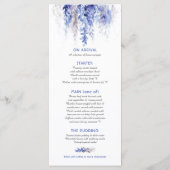 Menu cascade aquarelle bleu gris mariage d'hiver (Dos)