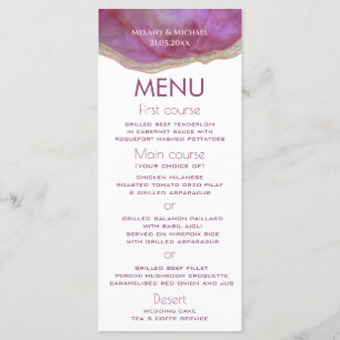 Menu Cassis simple chic agate romantique élégant