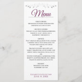 Menu Cassis simple et élégant et Mariage en argent (Devant)