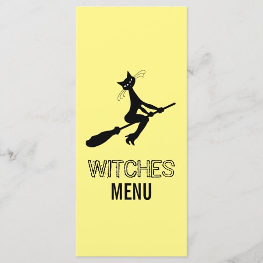 Menu Cat On Broomstick Party (Devant)