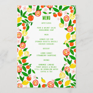 Menu Célébration Citrus CUSTOM Bold Été LEMON LIME