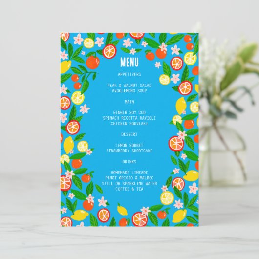 Menu Célébration Citrus CUSTOM Bold Été LEMON LIME (Debout devant)