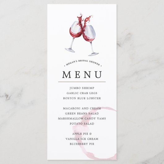 Menu Célébration de deux vins rouges (Devant)