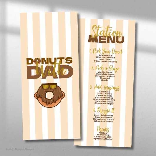 Menu Célébration de la fête des pères avec des donuts a