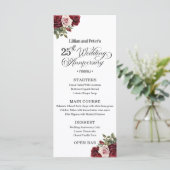 Menu Célébration de mariage de 25 ans avec des fleurs é (Debout devant)