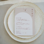 Menu CELESTE Boho Moon & Stars Terracotta Arch<br><div class="desc">This menu card features a boho arch with terracotta tones and moon and star accents paired with a modern simplistic font combination. It's the perfect table menu for your bohemian desert or rustic earth tone event.</div>