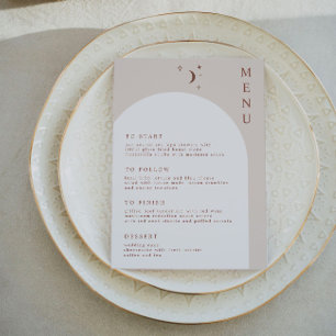 Menu CELESTE Boho Moon & Stars Terracotta Arch