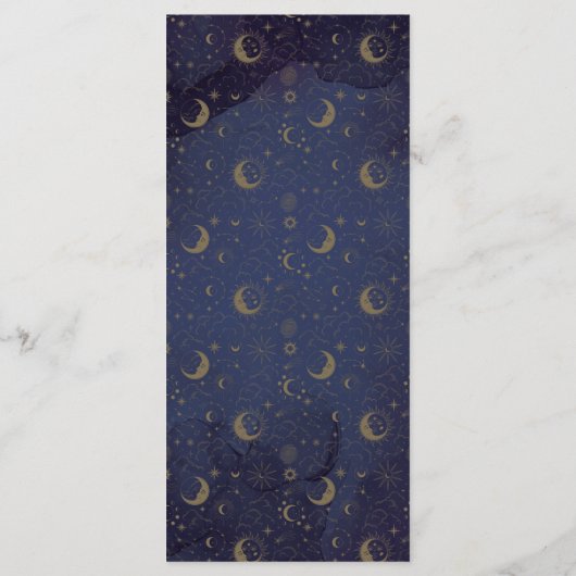 Menu Céleste Mystique Élégant Script Mariage dîner (Dos)