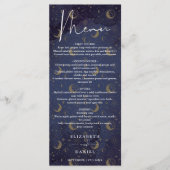 Menu Céleste Mystique Élégant Script Mariage dîner (Devant)