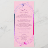 Menu Céleste rose violet soleil Lune étoiles Mariage (Devant)
