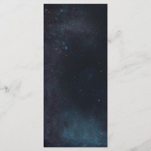 Menu Celestial Galaxy Starry Night Moody Blue Wedding (Dos)