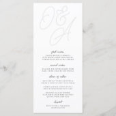 Menu Cendre | Mariage de monogramme de filigrane de scr (Devant)