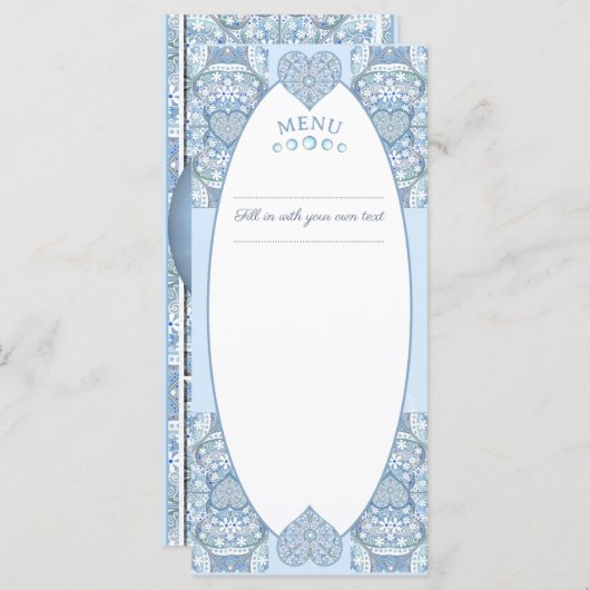 Menu Céramique Lace Bleu clair (Devant / Derrière)