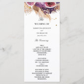 Menu Cérémonie de mariage Élégantes Pampas & Figues Vio (Devant)