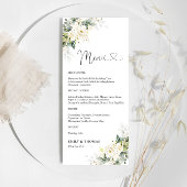 Menu Cérémonie de Mariage Floral Roses blanches