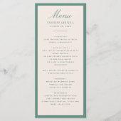 Menu Cérémonie de mariage ou réception classique élégan (Devant)