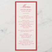 Menu Cérémonie de mariage ou réception classique élégan (Devant)