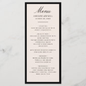 Menu Cérémonie de mariage ou réception classique élégan (Devant)