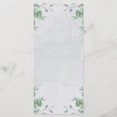 Menu Cérémonie de mariage simple moderne au eucalyptus (Dos)