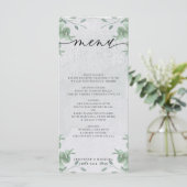 Menu Cérémonie de mariage simple moderne au eucalyptus (Debout devant)