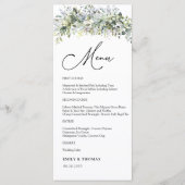 Menu Cérémonie Mariage Florale de verdure (Devant)