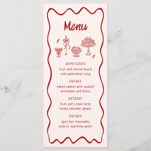 Menu C'est Amore ! Mariage italien rouge (Devant)