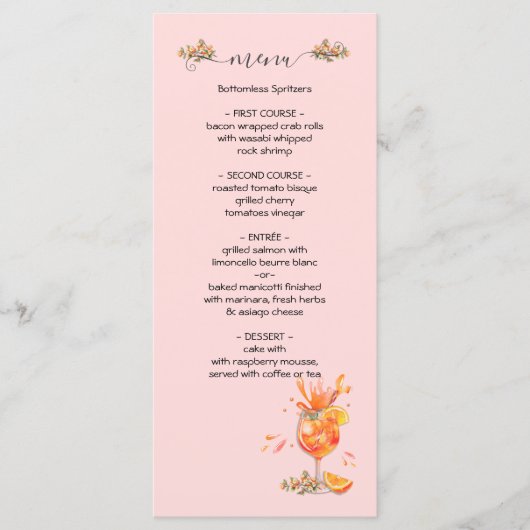 Menu C'est Amore Spritz Bridal Brunch (Devant)