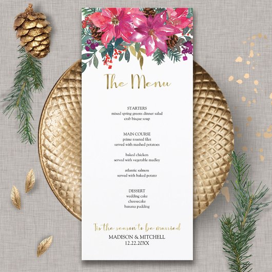Menu C'est la saison pour se marier Hiver Rose Noël