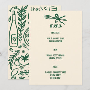 Menu C'est l'amour de la nourriture italienne Amore Fan