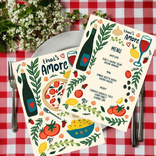 Menu C'est l'amour de la nourriture italienne Amore per