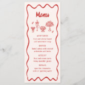 Menu C'est l'Amour ! Mariage Italien Rouge (Devant)