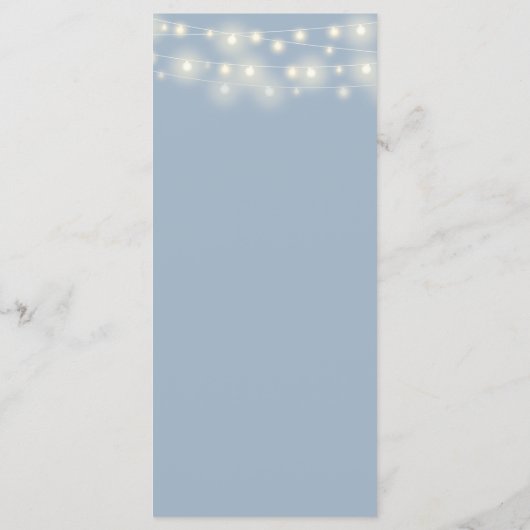 Menu Chaîne Lights Floral Dusty Mariage bleu (Dos)