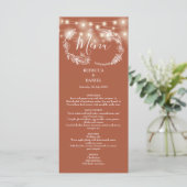 Menu Chaîne Lights Floral Terracotta Mariage (Debout devant)