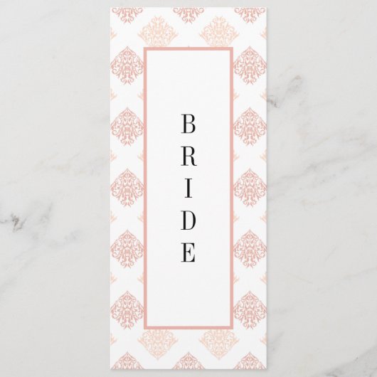 Menu Chaise réservée au doux blush pêche damassé (Devant)