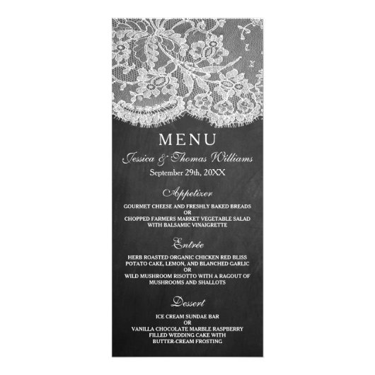 Menu Chalkboard & Lace Collection Modèles (Devant)